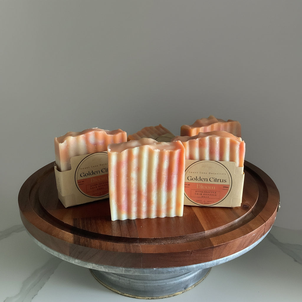 Golden Citrus Bloom Artisan Soap | Handcrafted Bar