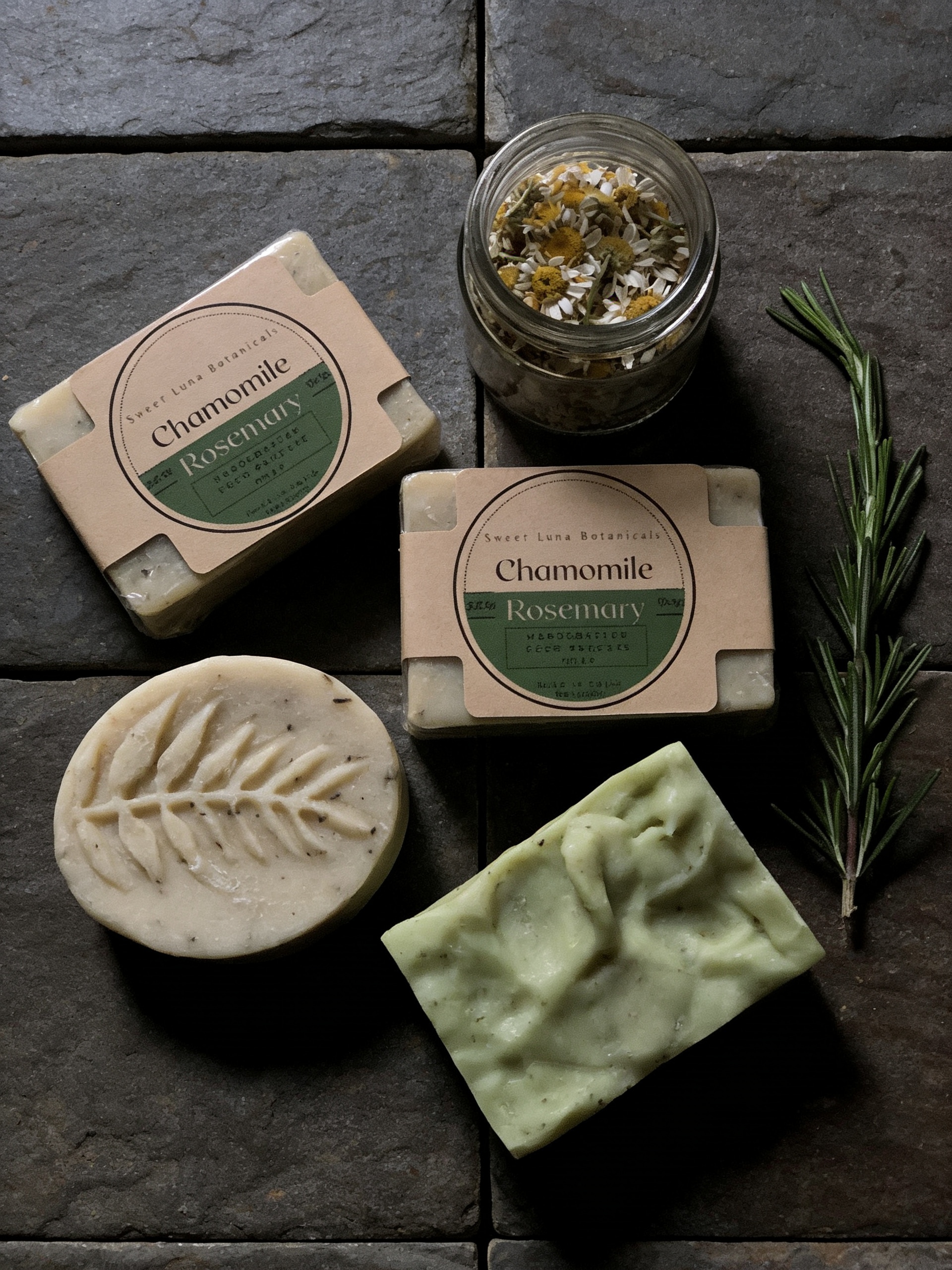 Chamomile Rosemary Handcrafted Soap | Botanical Bar
